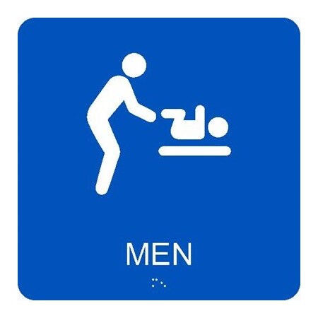 Nmc Mens Restroom Braille Ada Sign, ADA28BL ADA28BL